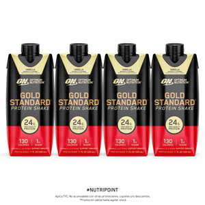 PACK X4 GOLD STANDARD PROTEIN SHAKE - OPTIMUM NUTRITION