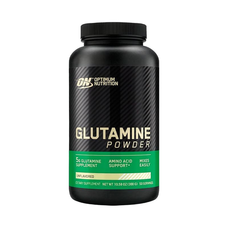 front view glutamine powder 3000 g optimum nutrition