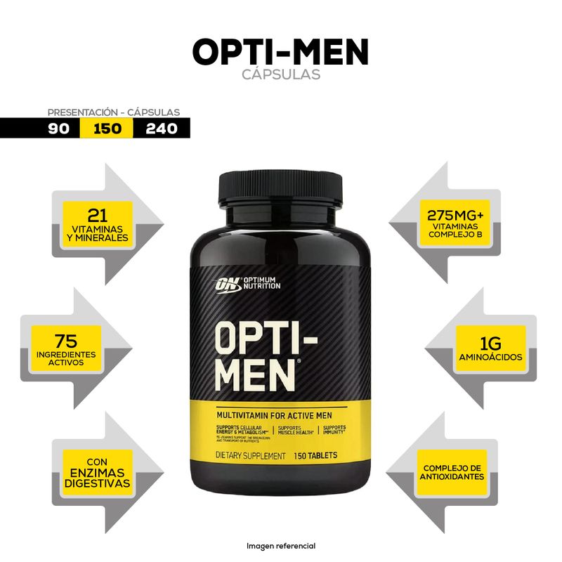 info opti men 150 capsules optimum nutrition