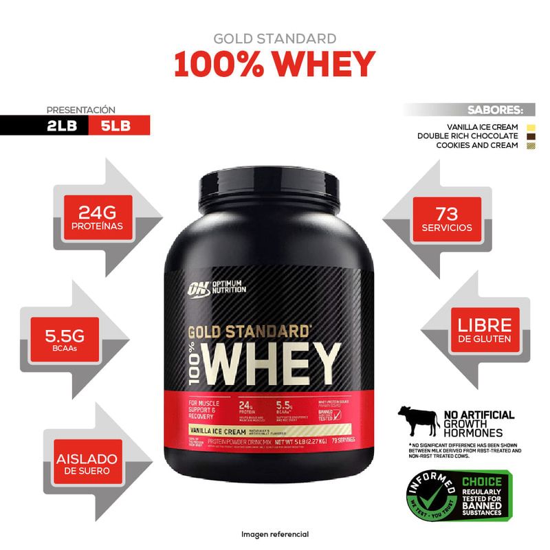 info gold standar 100 whey protein 5 lb optimum nutrition vanilla