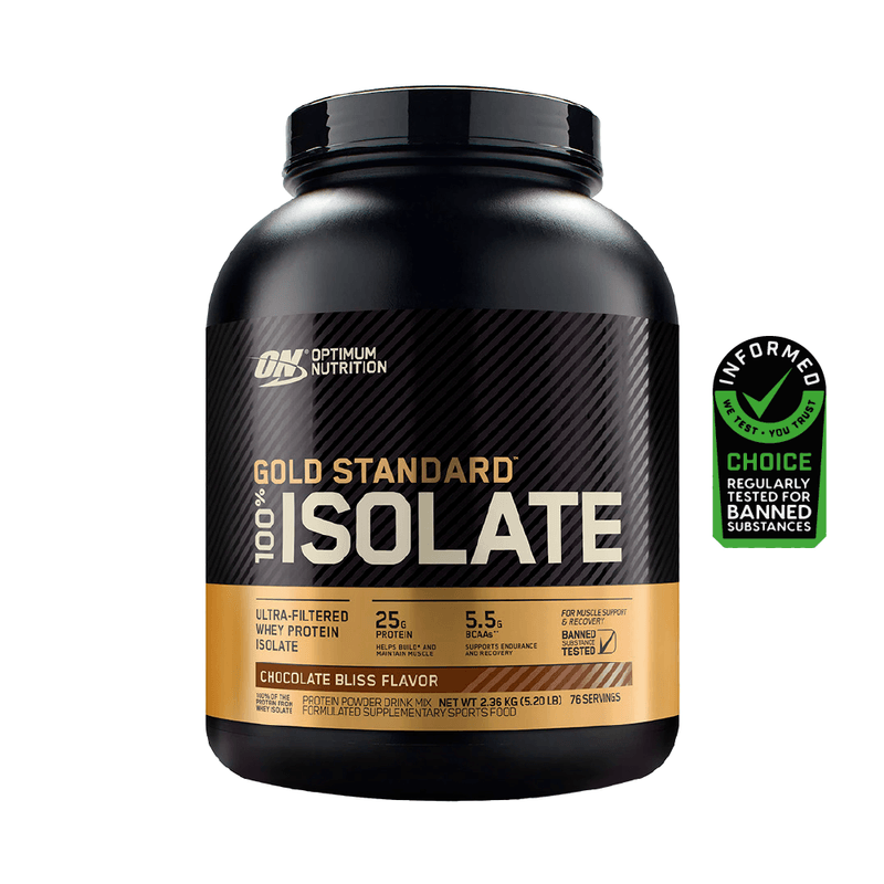 Front View Gold Standard 100% Isolate Bliss 5Lb Optimum Nutrition Chocolate
