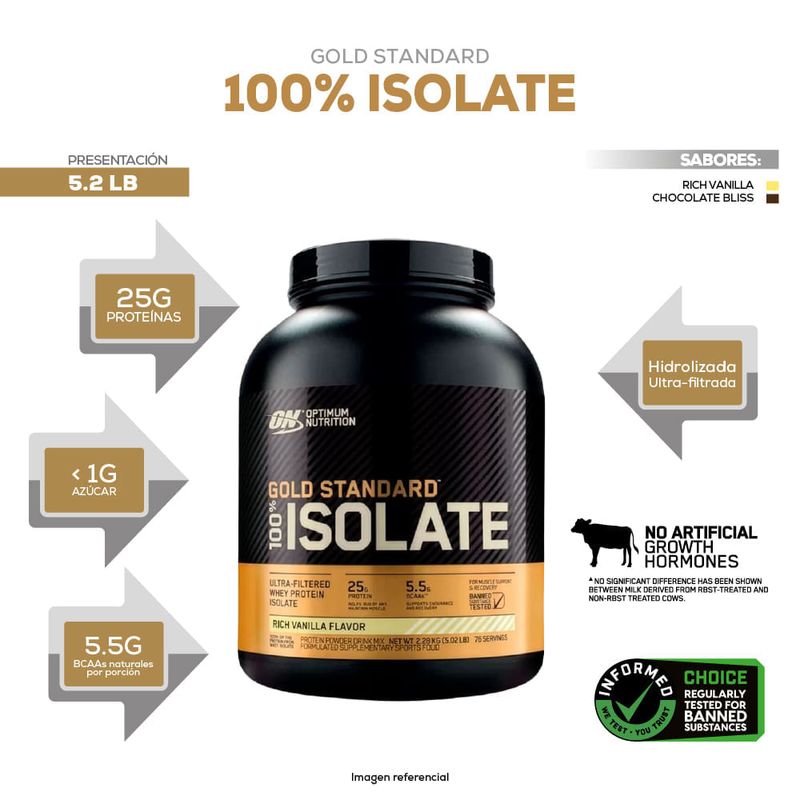 Gold Standard 100% Isolate Bliss 5Lb Optimum Nutrition Vainilla