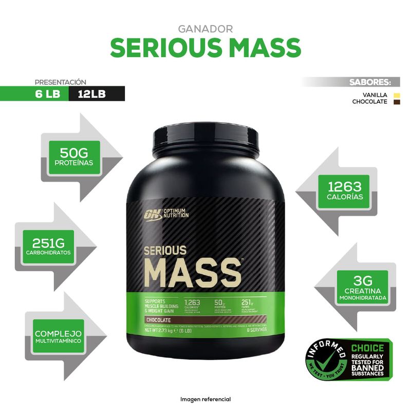 info serious mass 6 lb optimum nutrition chocolate