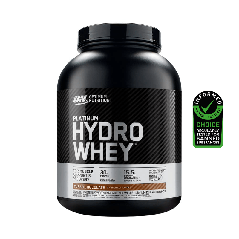 front view platinum hydrowhey turbo 3.61 lb optimum nutrition chocolate