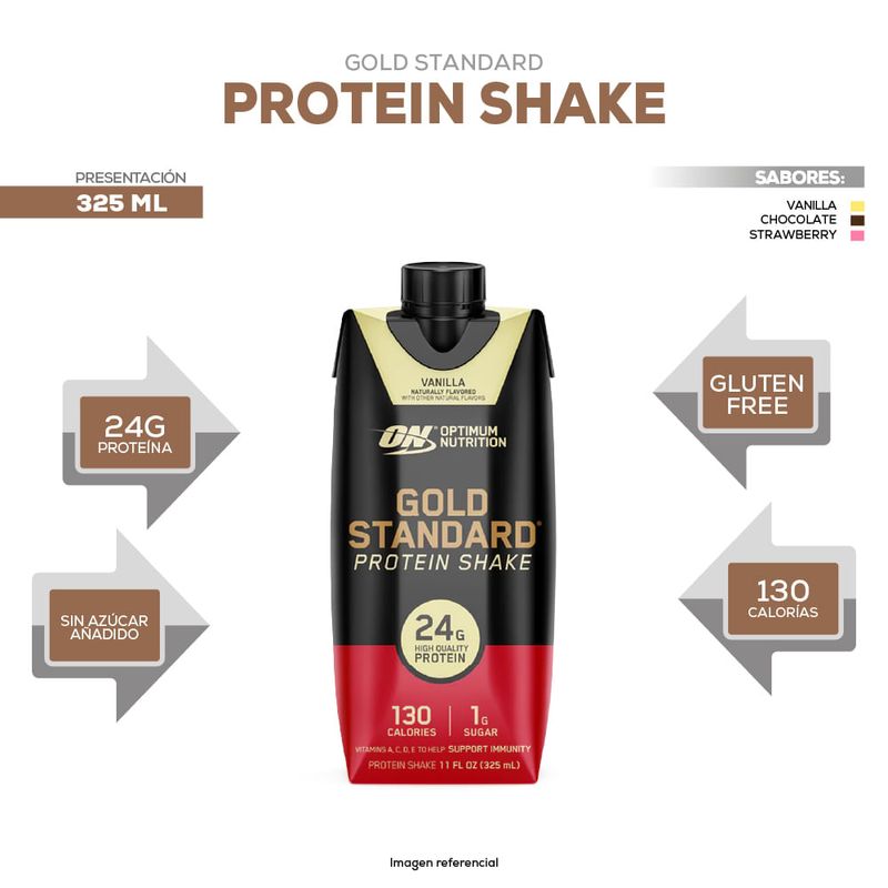 info gold standard protein shake 325 ml optimum nutrition vanilla