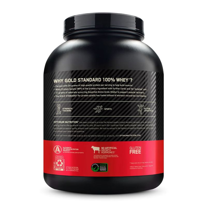 back view gold standar 100 whey protein 5 lb optimum nutrition vanilla