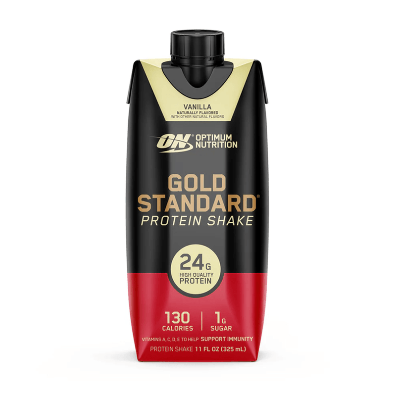 front view gold standard protein shake 325 ml optimum nutrition vanilla